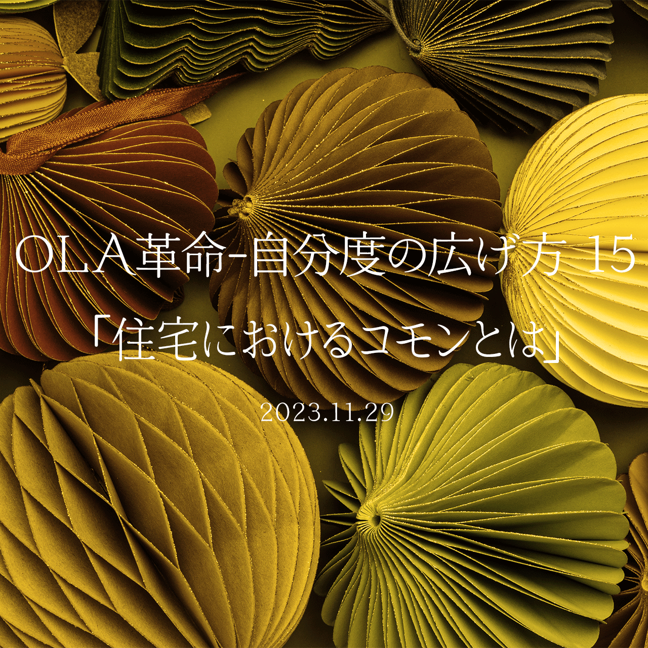 OLA革命-自分度の広げ方 15「住宅におけるコモンとは」